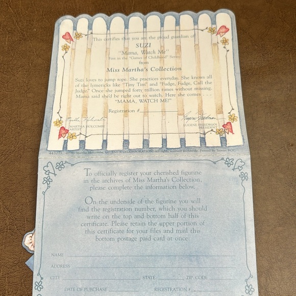 NWT ENESCO 1991 Miss Martha’s Collection Suzi “Mama Watch Me” 443271 - Picture 4 of 10